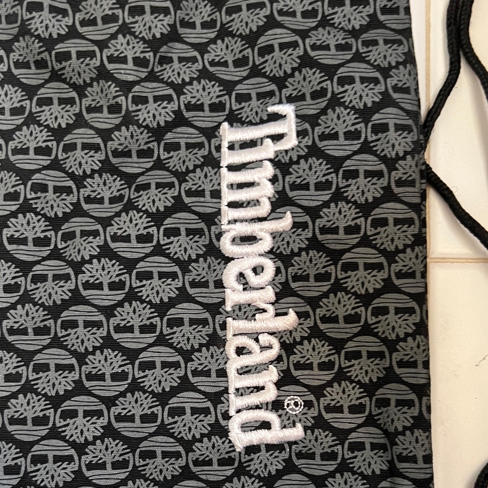 Timberland Patterned Black Drawstring Backpack - image 2